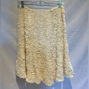 Carmen Marc Valvo ivory silk skirt 4
